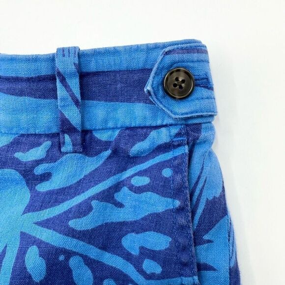 J. Crew Blue Print Linen Chino Shorts - Women’s US 2 - Picture 4 of 12